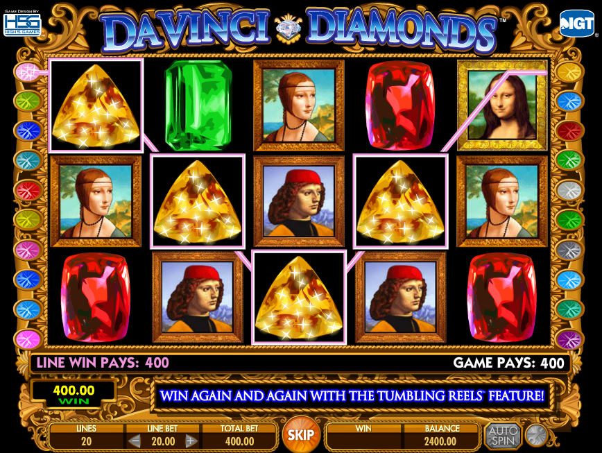 Double davinci diamonds free slot game